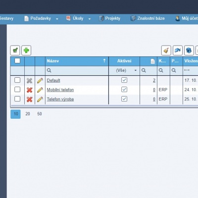 Šablony požadavků